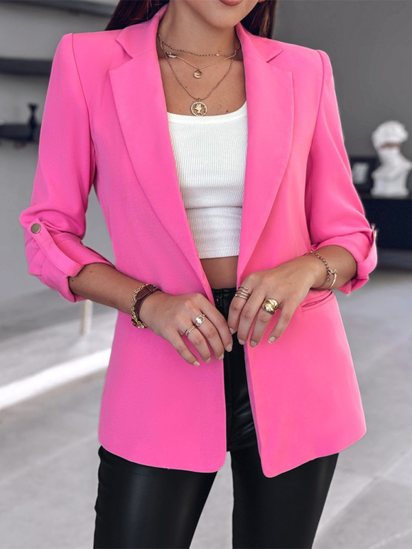 Tailored Open-Front 3/4 Sleeve Blazer for Office Blazers | Chuzko.com