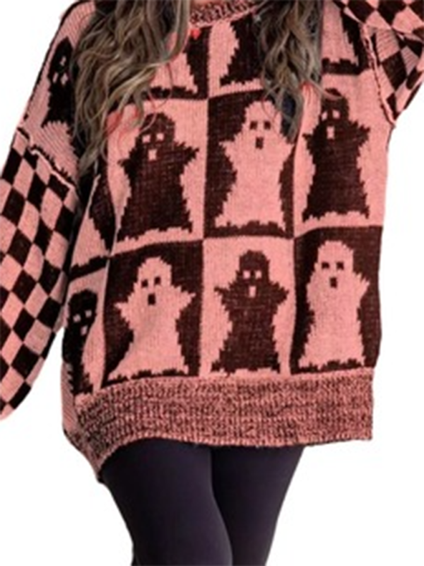 Oversized Halloween Sweater Ghost Jumper Sweaters | Chuzko.com