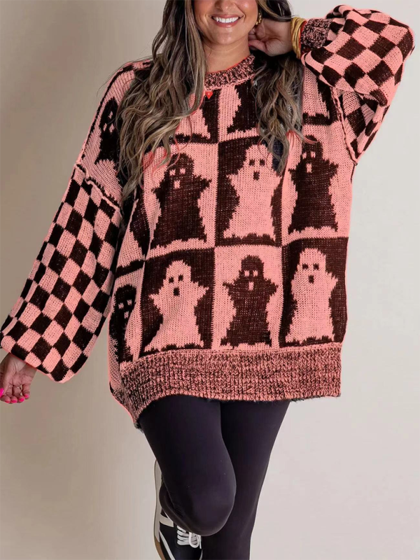 Oversized Halloween Sweater Ghost Jumper Sweaters | Chuzko.com