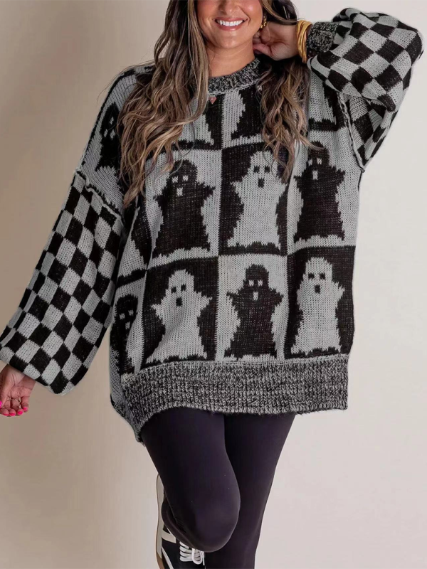 Oversized Halloween Sweater Ghost Jumper Sweaters | Chuzko.com