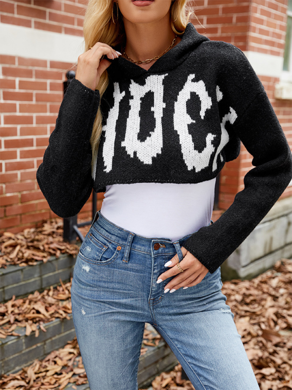 Cropped BOO Sweater Halloween Hoodie Crop Sweaters | Chuzko.com