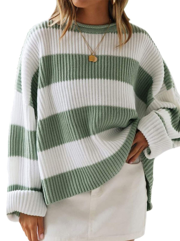 Red & White Striped Sweater Oversized Jumper Sweaters | Chuzko.com