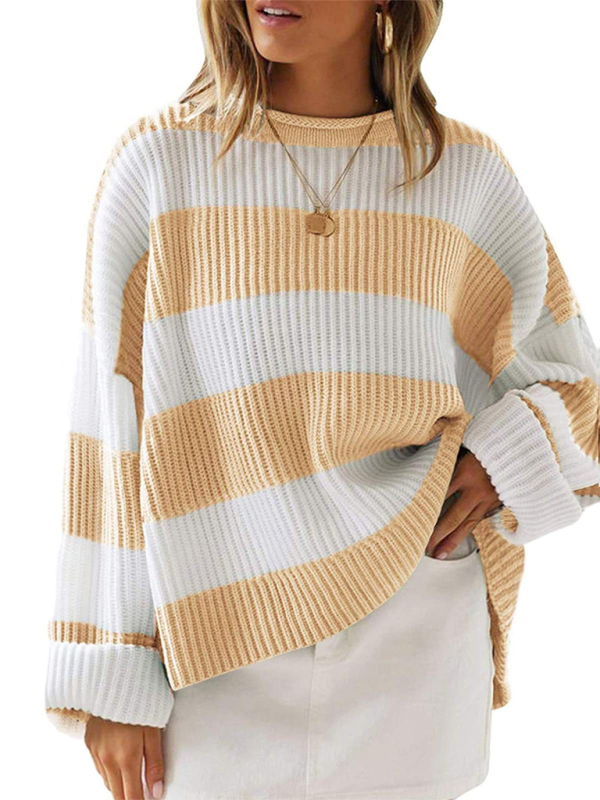 Red & White Striped Sweater Oversized Jumper Sweaters | Chuzko.com