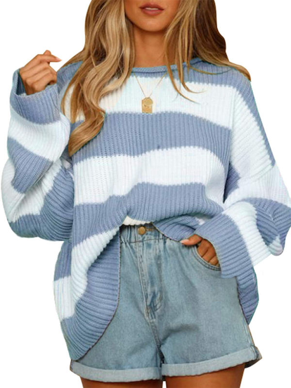 Red & White Striped Sweater Oversized Jumper Sweaters | Chuzko.com