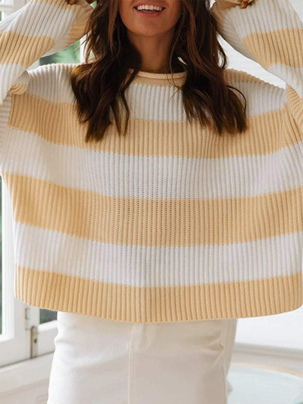 Red & White Striped Sweater Oversized Jumper Sweaters | Chuzko.com