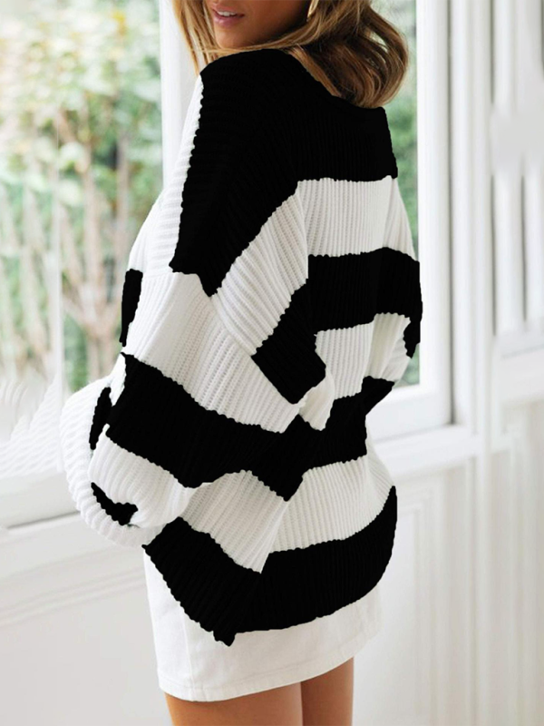 Red & White Striped Sweater Oversized Jumper Sweaters | Chuzko.com