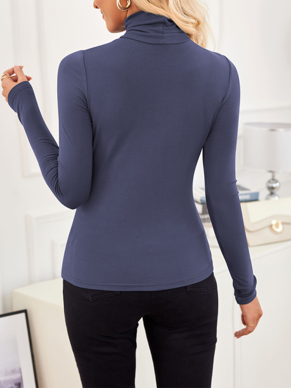 Slim-Fit Turtleneck Top for Layering Fall Tops | Chuzko.com