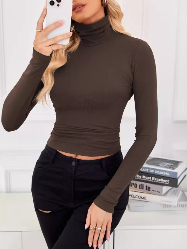 Slim-Fit Turtleneck Top for Layering Fall Tops | Chuzko.com