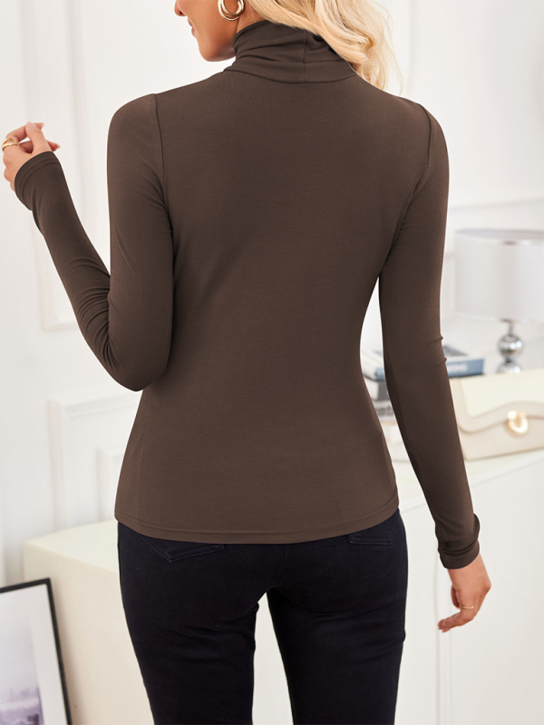 Slim-Fit Turtleneck Top for Layering Fall Tops | Chuzko.com