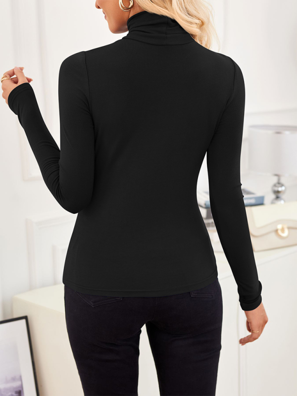 Slim-Fit Turtleneck Top for Layering Fall Tops | Chuzko.com