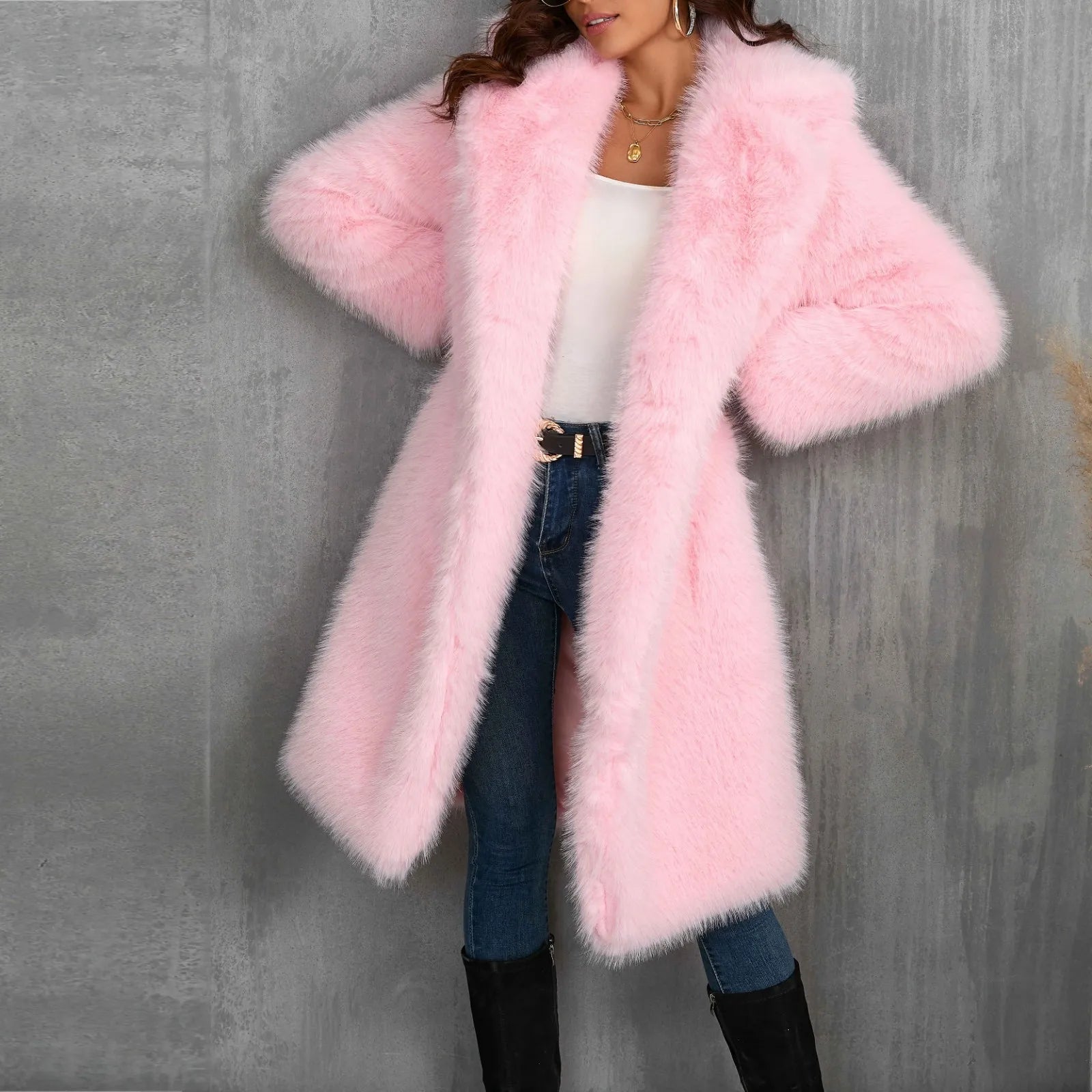 Luxy Mid Faux Fur Coat Women Coats and Jackets | Chuzko.com