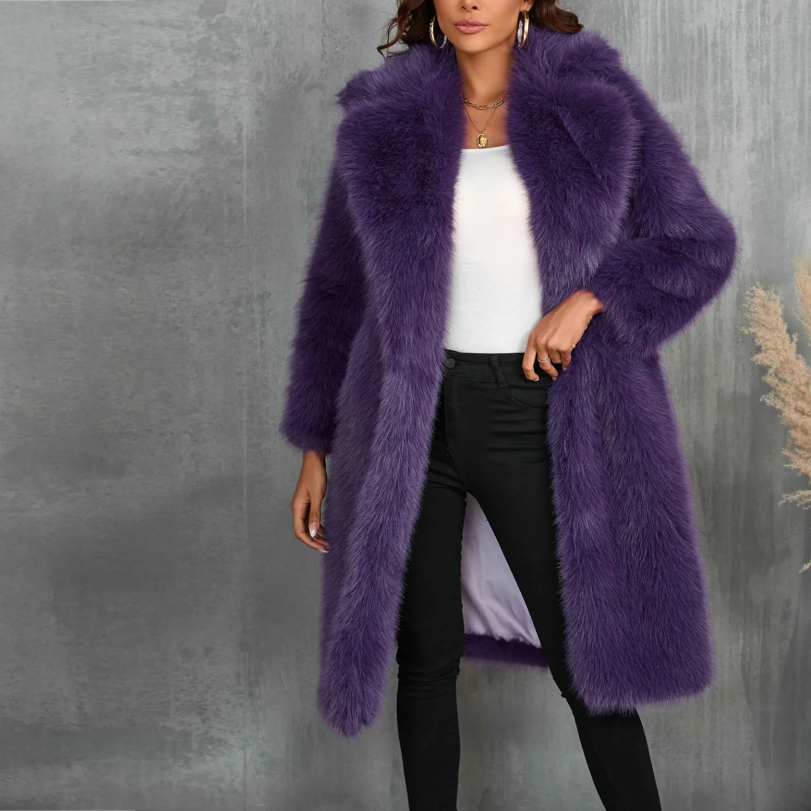 Luxy Mid Faux Fur Coat Women Coats and Jackets | Chuzko.com