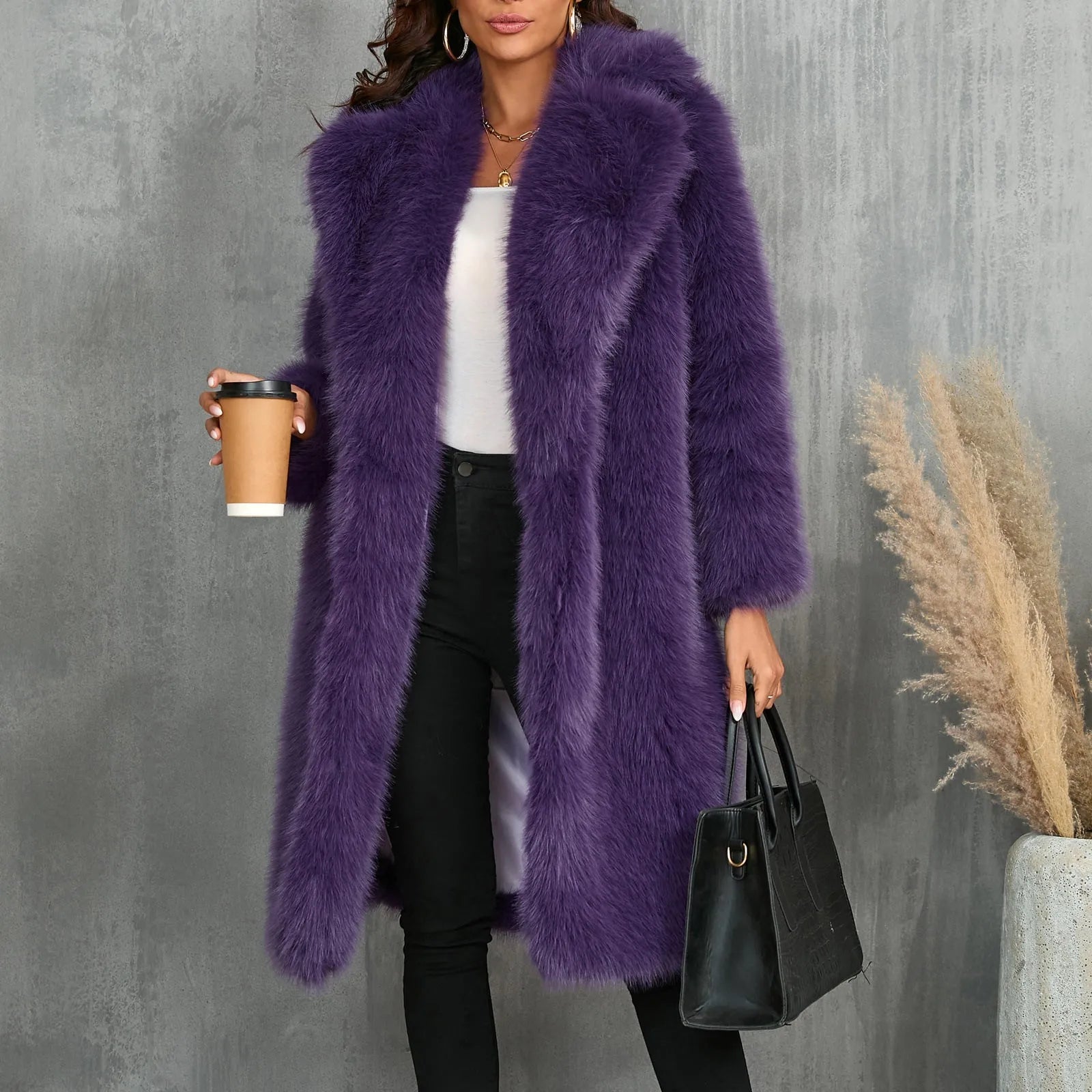 Luxy Mid Faux Fur Coat Women Coats and Jackets | Chuzko.com