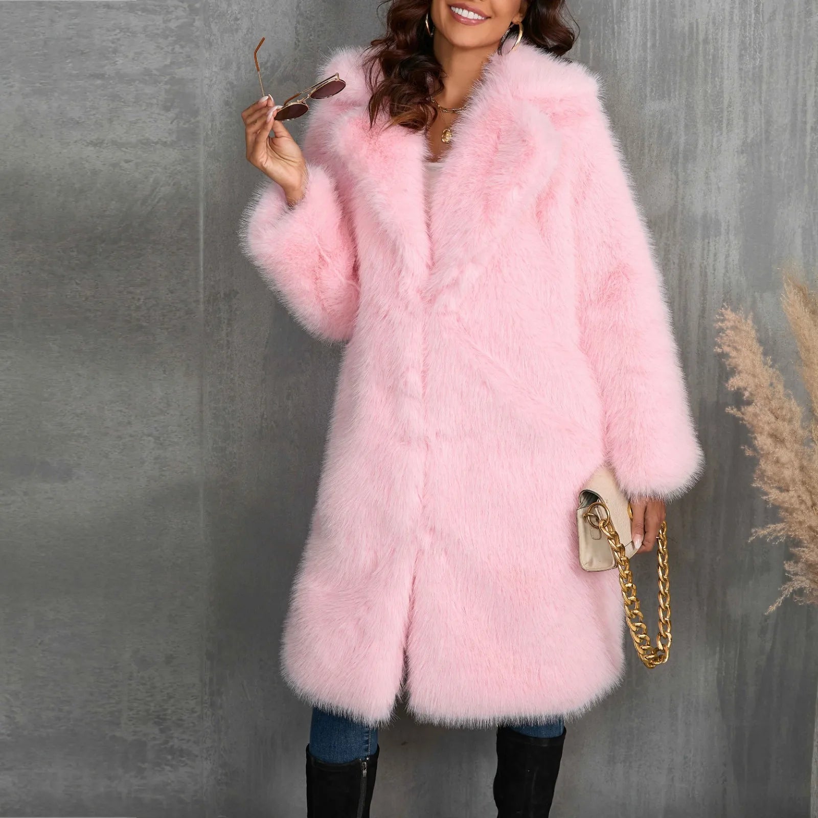 Luxy Mid Faux Fur Coat Women Coats and Jackets | Chuzko.com