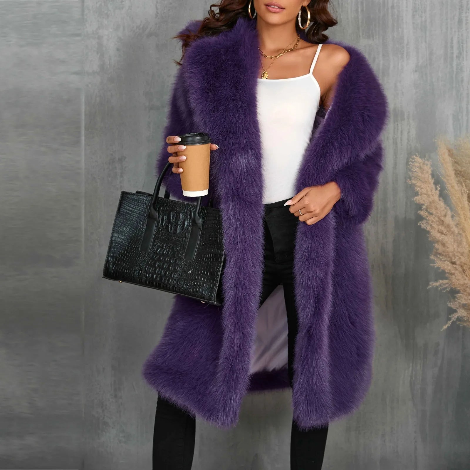 Luxy Mid Faux Fur Coat Women Coats and Jackets | Chuzko.com