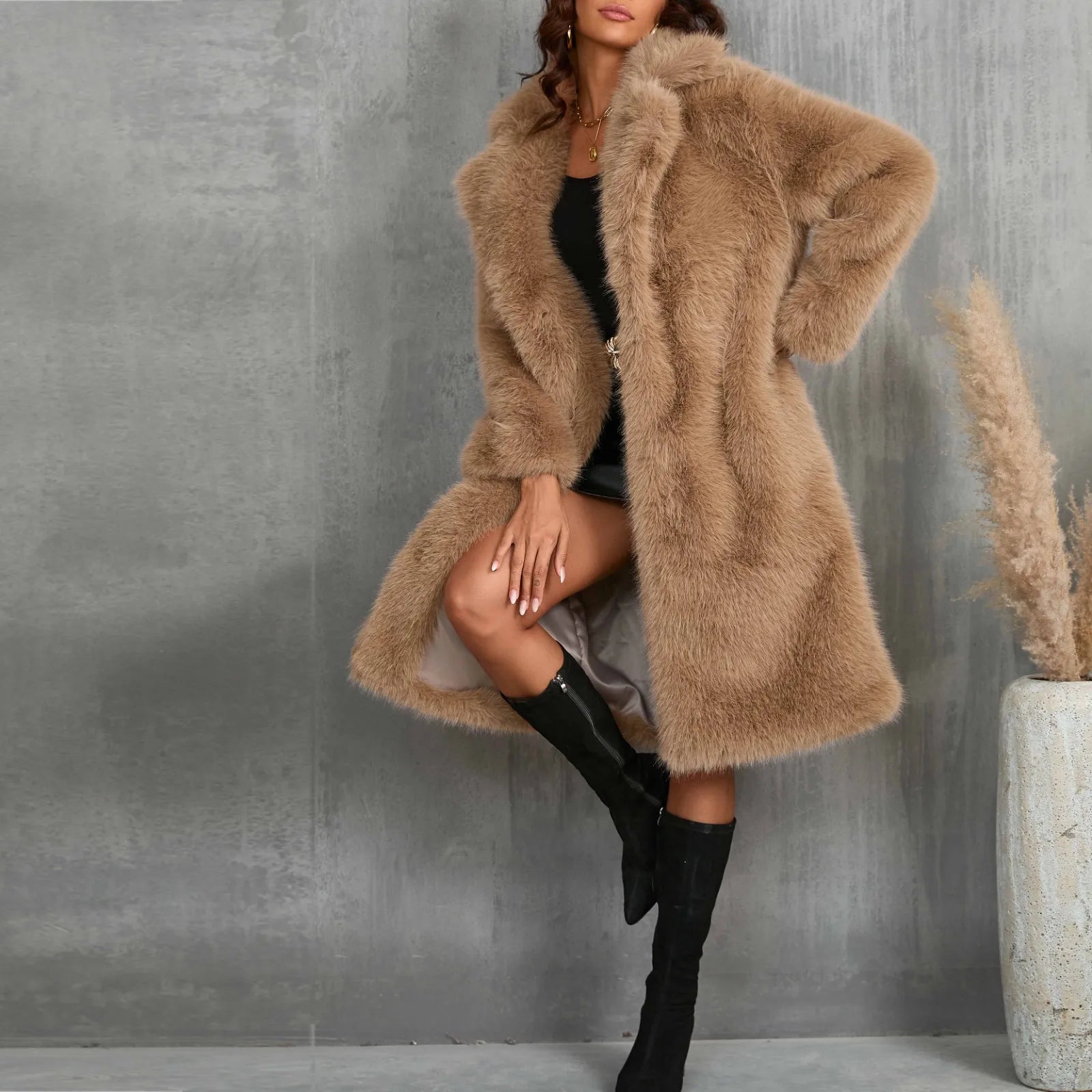 Luxy Mid Faux Fur Coat Women Coats and Jackets | Chuzko.com