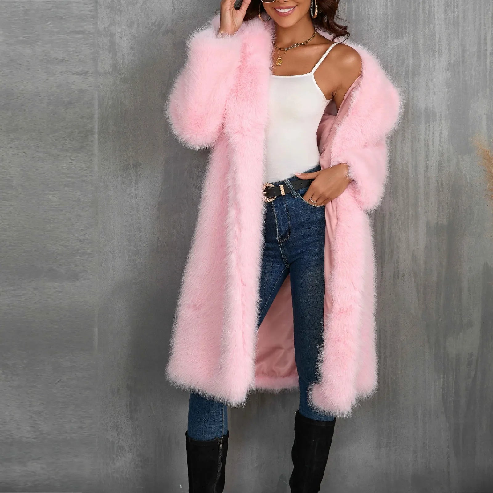 Luxy Mid Faux Fur Coat Women Coats and Jackets | Chuzko.com