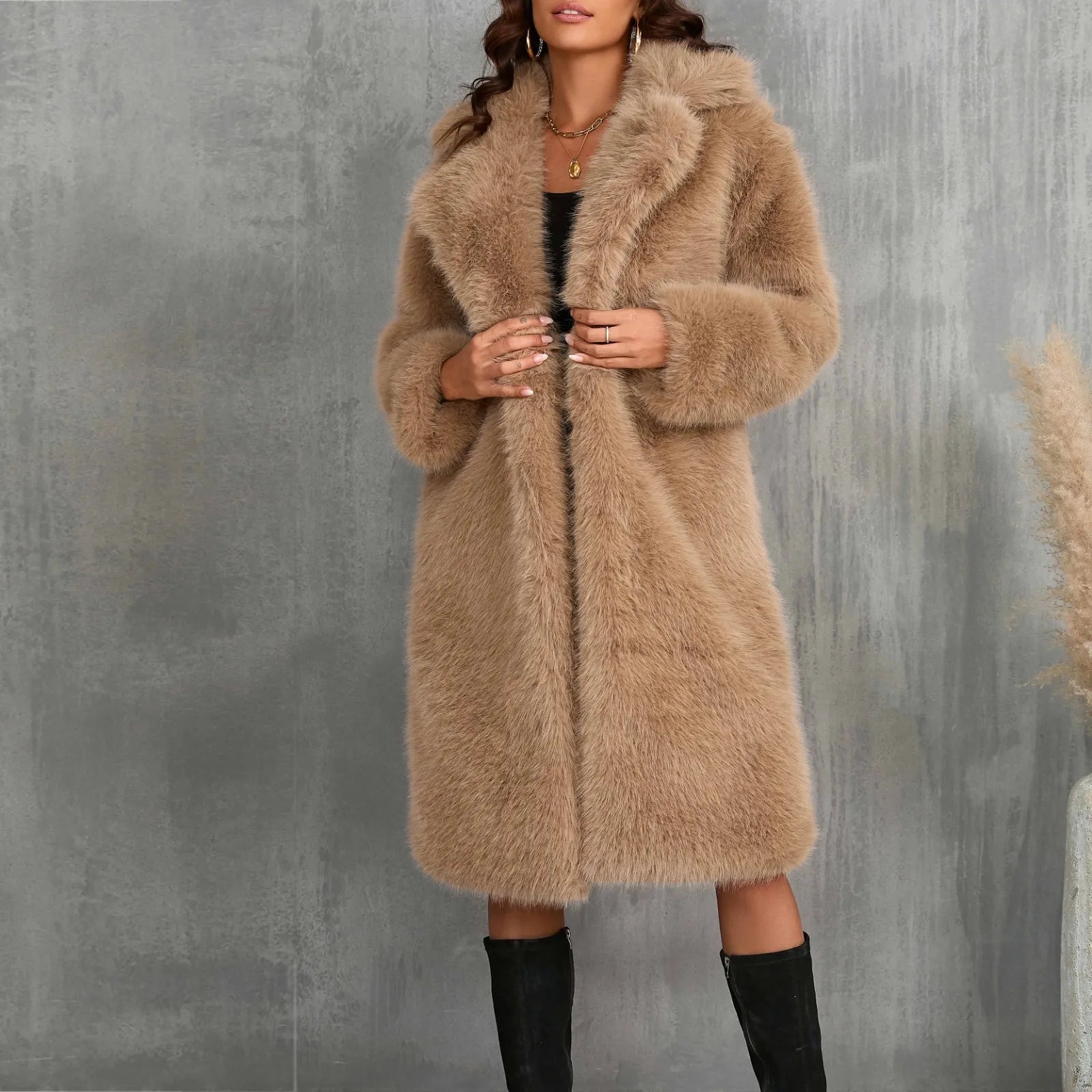 Luxy Mid Faux Fur Coat	