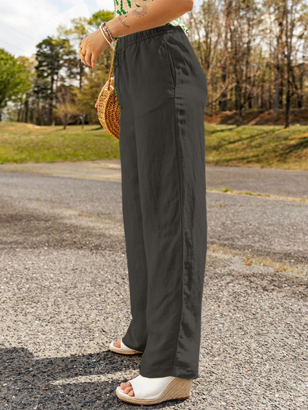 Linen Wide-Leg Pants Pants | Chuzko.com