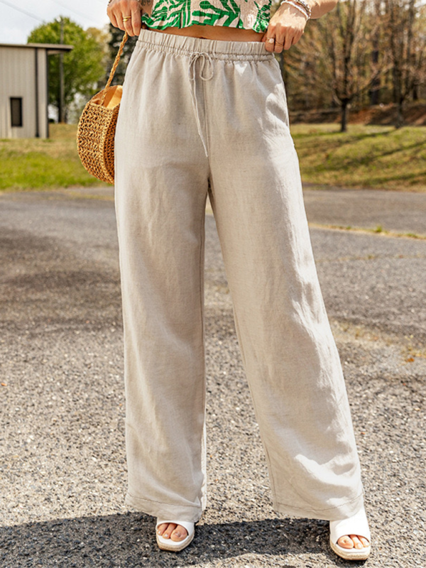 Linen Wide-Leg Pants Pants | Chuzko.com