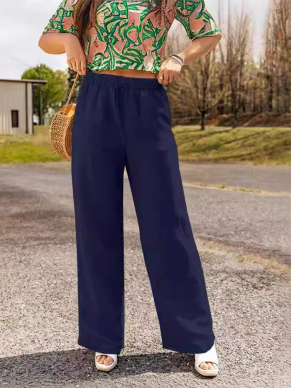 Linen Wide-Leg Pants Pants | Chuzko.com