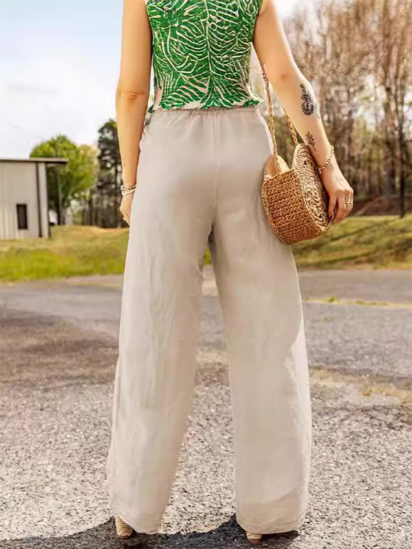 Linen Wide-Leg Pants Pants | Chuzko.com