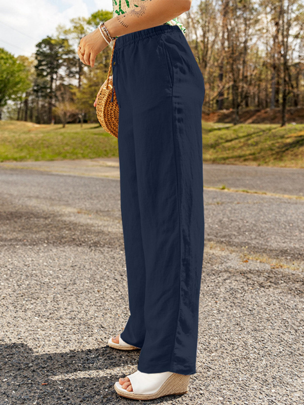 Linen Wide-Leg Pants Pants | Chuzko.com