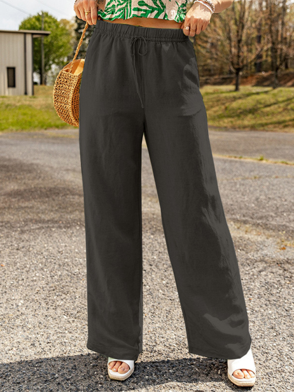 Linen Wide-Leg Pants Pants | Chuzko.com