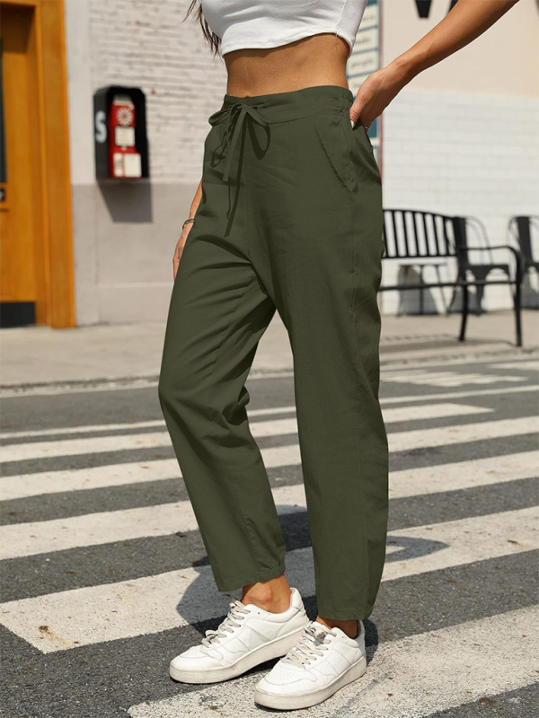 Pencil-Cut Cotton-Blend Pants with Pockets Pencil Pants | Chuzko.com