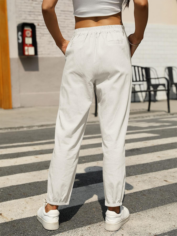 Pencil-Cut Cotton-Blend Pants with Pockets Pencil Pants | Chuzko.com