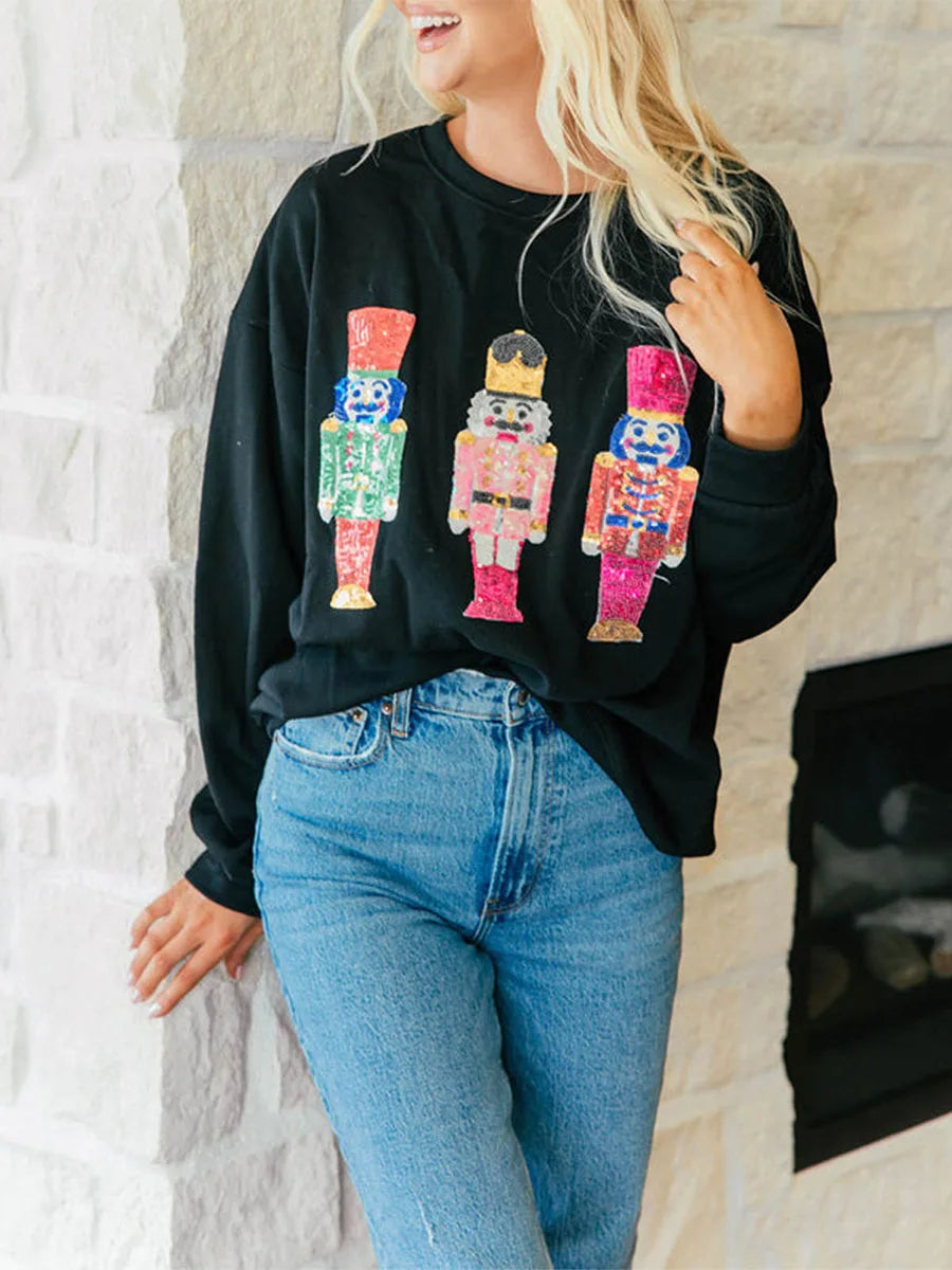 Sparkle Christmas Pullover Oversized Holidays Sweatshirt	