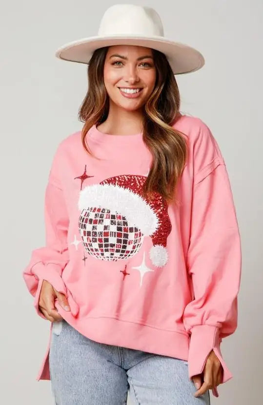 Sparkle Christmas Pullover Oversized Holidays Sweatshirt | Chuzko.com