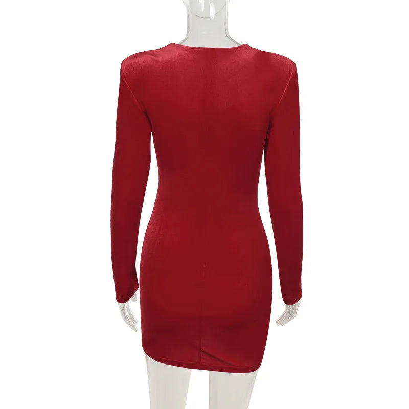 Velvet Ruched Evening Velour Party Dress Party Dresses | Chuzko.com