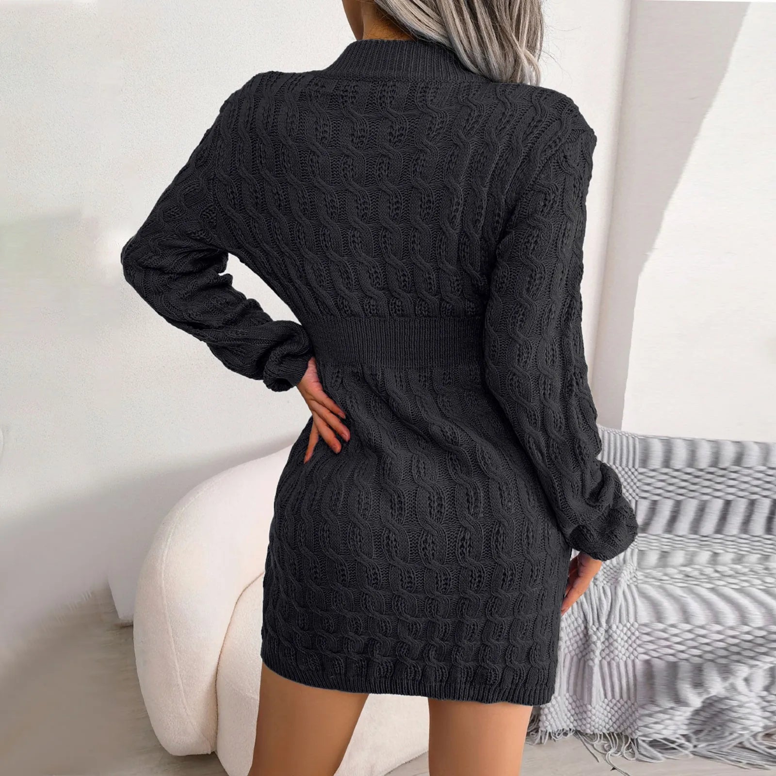 Cable Knit Winter Sweater Dress Sweater Dresses | Chuzko.com