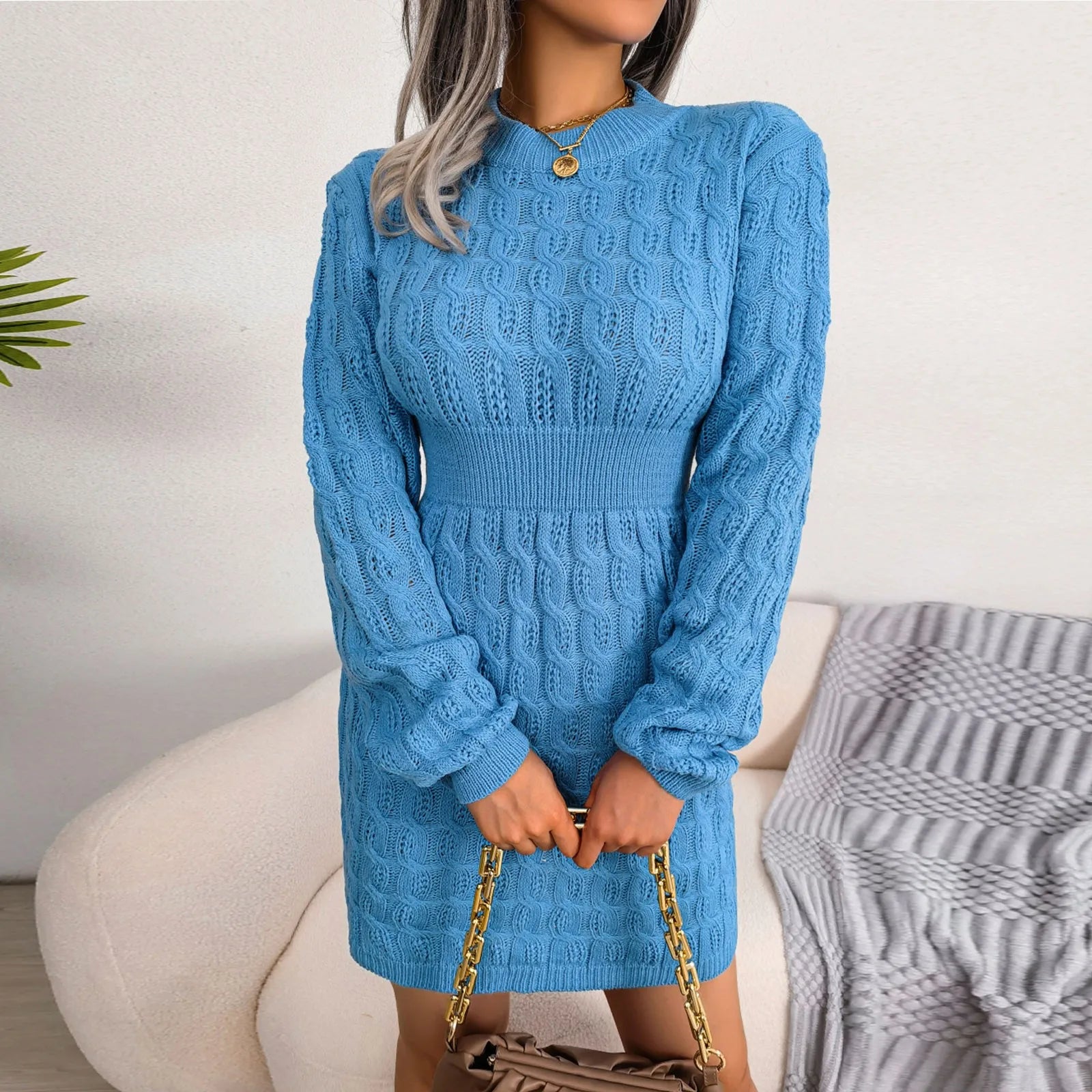 Cable Knit Winter Sweater Dress Sweater Dresses | Chuzko.com