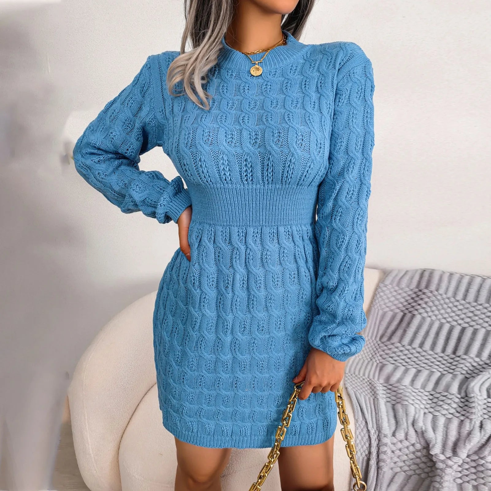 Cable Knit Winter Sweater Dress Sweater Dresses | Chuzko.com