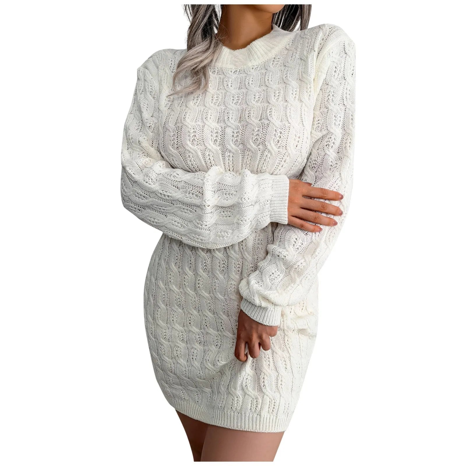 Cable Knit Winter Sweater Dress Sweater Dresses | Chuzko.com