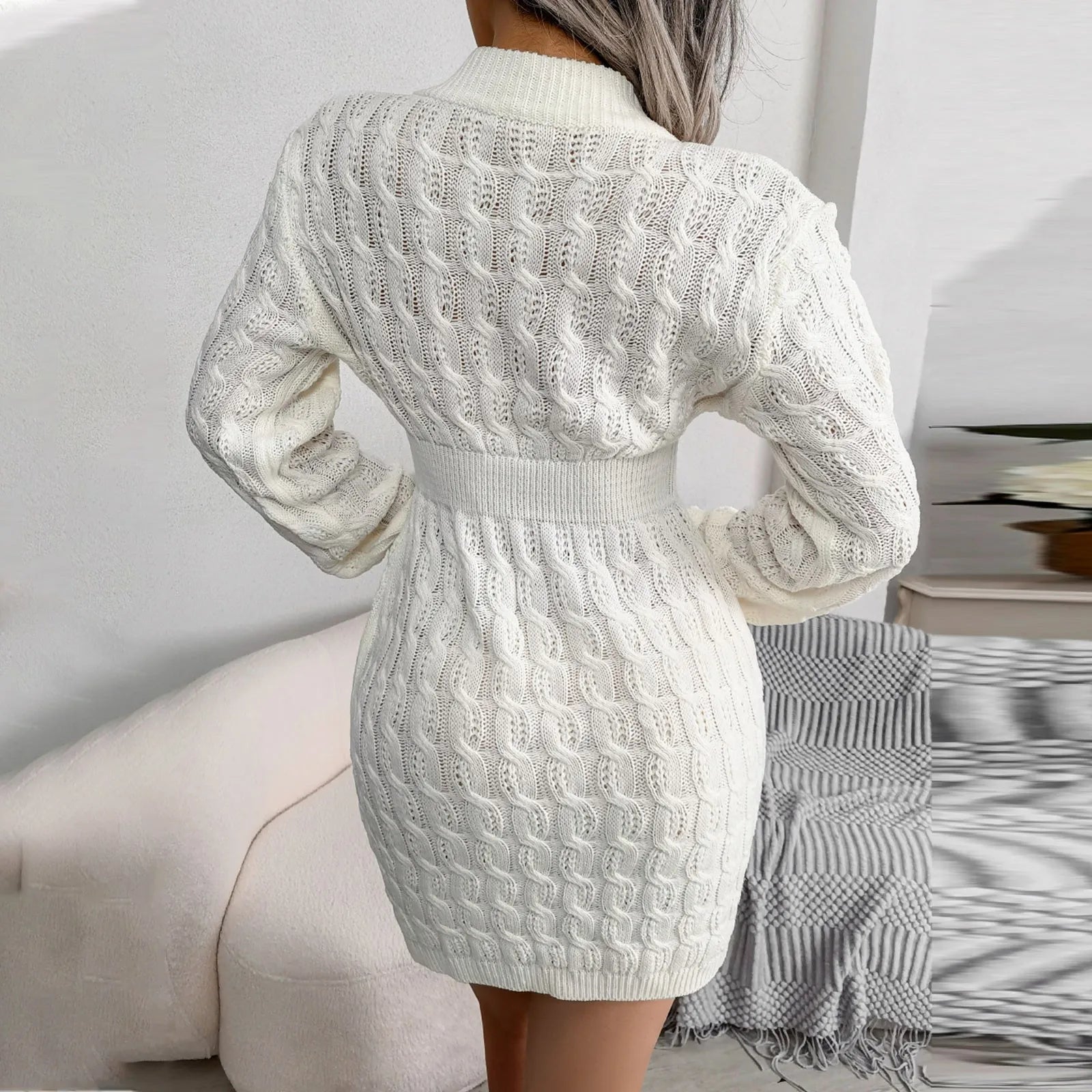 Cable Knit Winter Sweater Dress Sweater Dresses | Chuzko.com