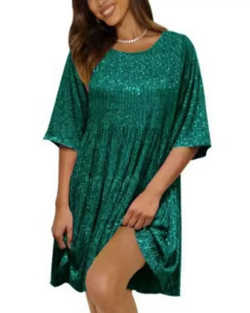 Holiday Sparkle Festive Sequined Dress Party Dresses | Chuzko.com