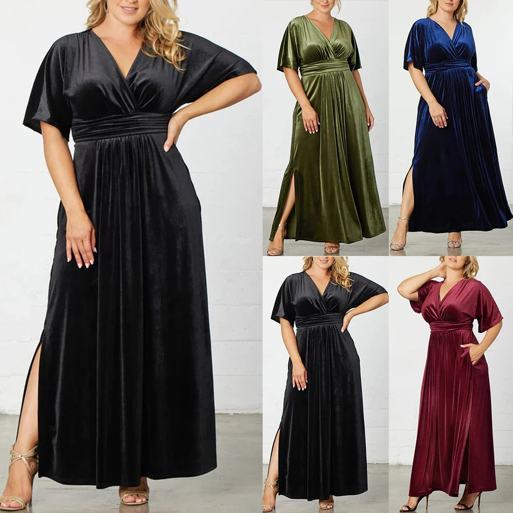 Velvet Evening Gown Dress Plus Size for Holidays Velvet Dresses | Chuzko.com