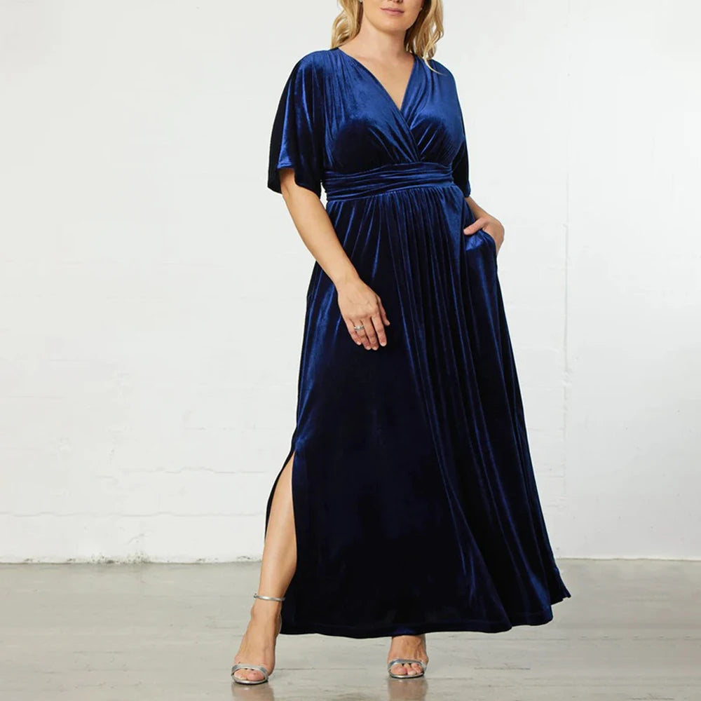 Velvet Evening Gown Dress Plus Size for Holidays Velvet Dresses | Chuzko.com