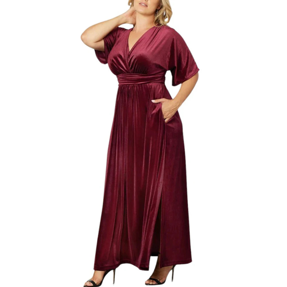 Velvet Evening Gown Dress Plus Size for Holidays Velvet Dresses | Chuzko.com