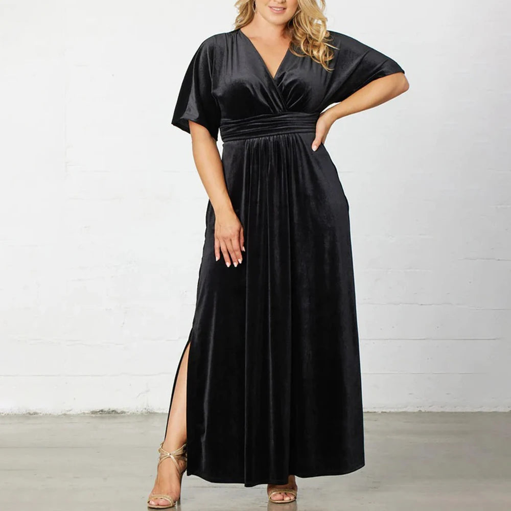 Velvet Evening Gown Dress Plus Size for Holidays	