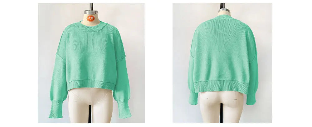 Oversized Trendy Women's Knit Top Sweater Women Sweaters | Chuzko.com