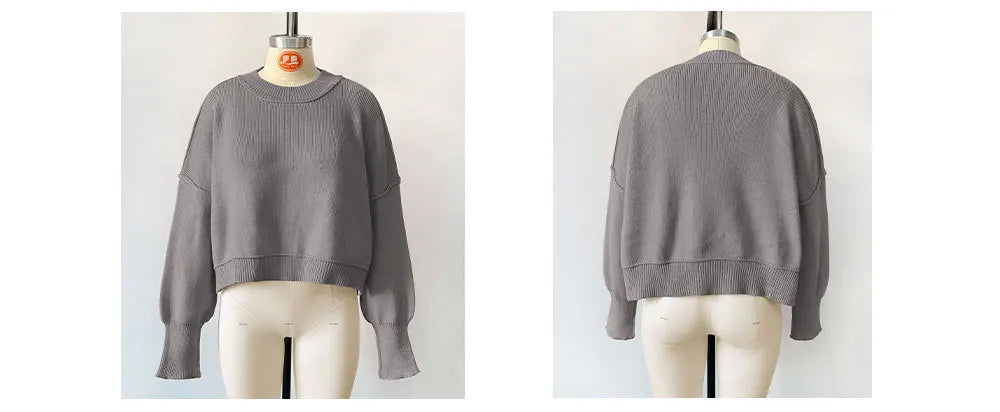 Oversized Trendy Women's Knit Top Sweater Women Sweaters | Chuzko.com