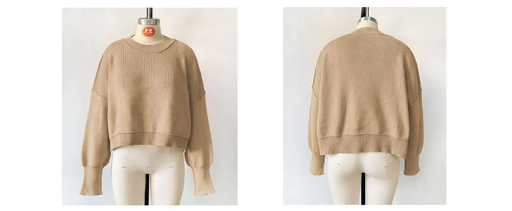 Oversized Trendy Women's Knit Top Sweater Women Sweaters | Chuzko.com