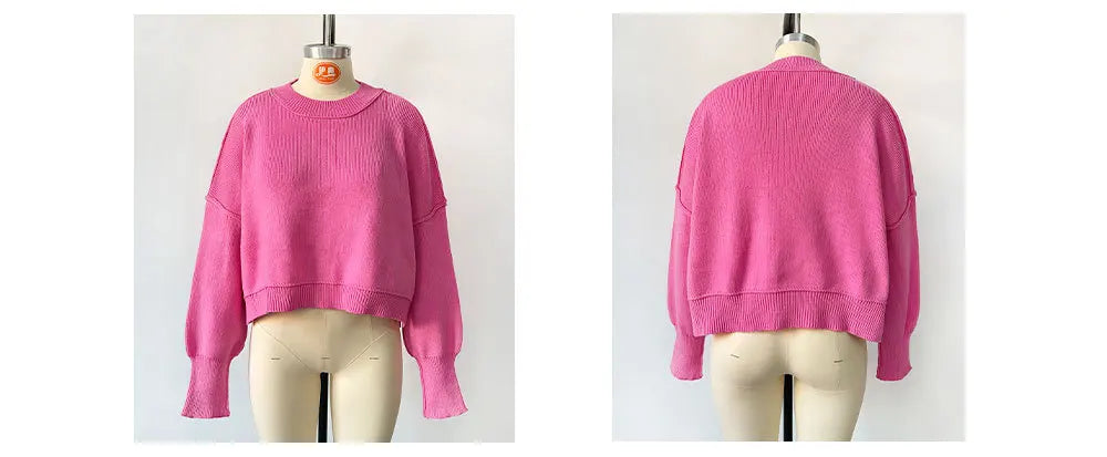 Oversized Trendy Women's Knit Top Sweater Women Sweaters | Chuzko.com