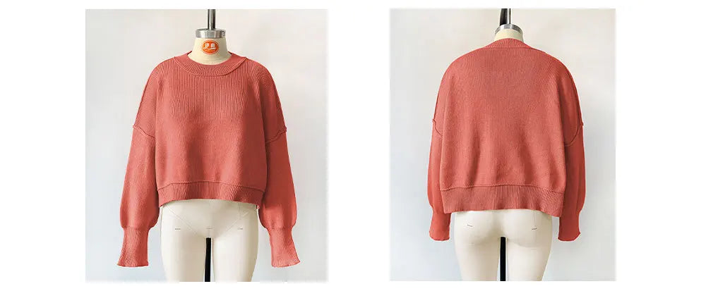 Oversized Trendy Women's Knit Top Sweater Women Sweaters | Chuzko.com