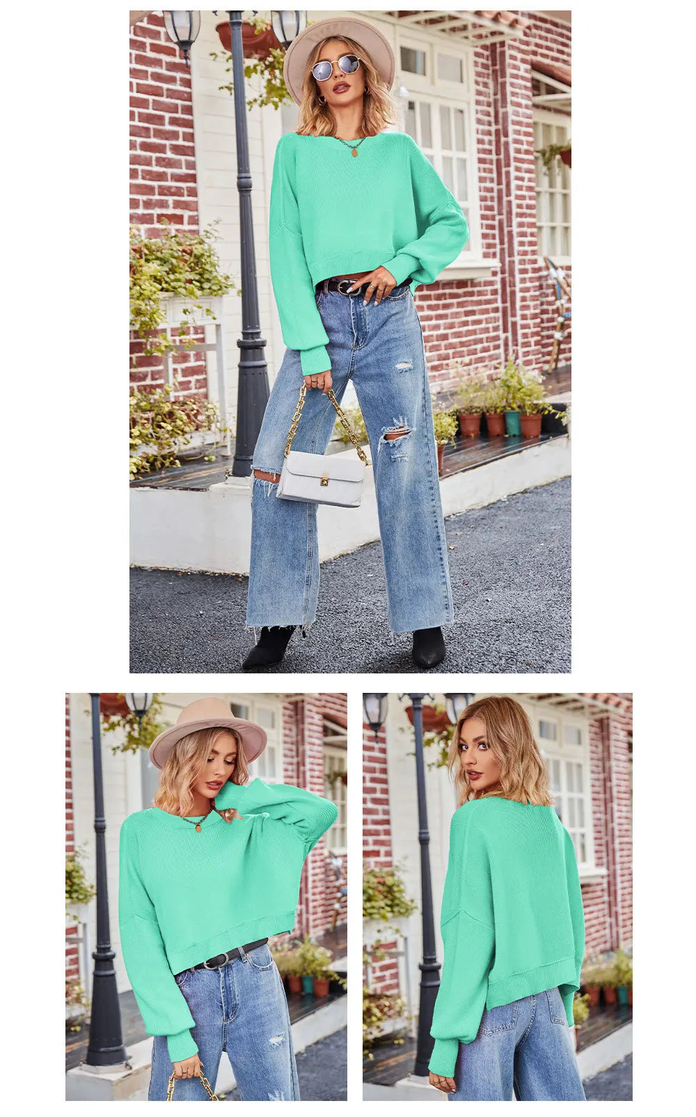 Oversized Trendy Women's Knit Top Sweater Women Sweaters | Chuzko.com