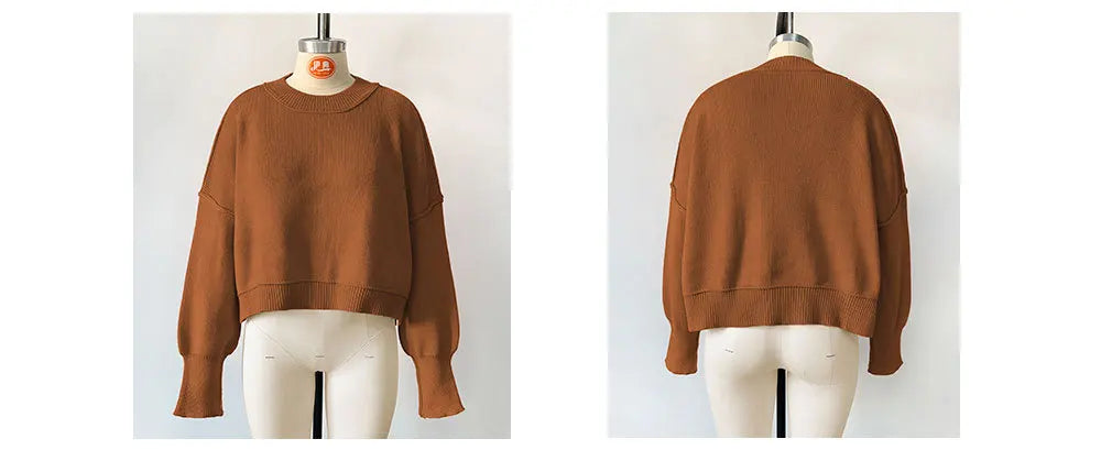 Oversized Trendy Women's Knit Top Sweater Women Sweaters | Chuzko.com